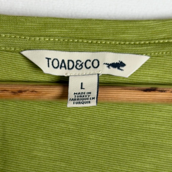 Toad&Co Women’s Green Organic Cotton Tencel Ruffle Sleeve Top Size L - Picture 2 of 8